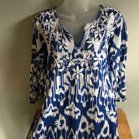 Gretchen Scott Designs Dresses & Skirts - Gretchen Scott blue/white light cotton dress XL